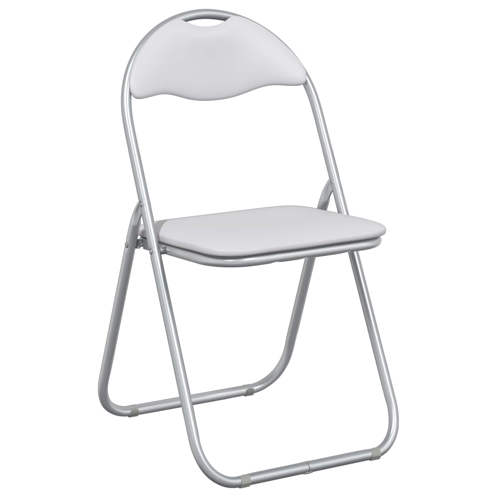 Klappstuhl 2 pcs Weiß und Grau 48 x 43,5 x 81 cm Kunstleder