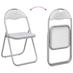 Klappstuhl 2 pcs Weiß und Grau 48 x 43,5 x 81 cm Kunstleder