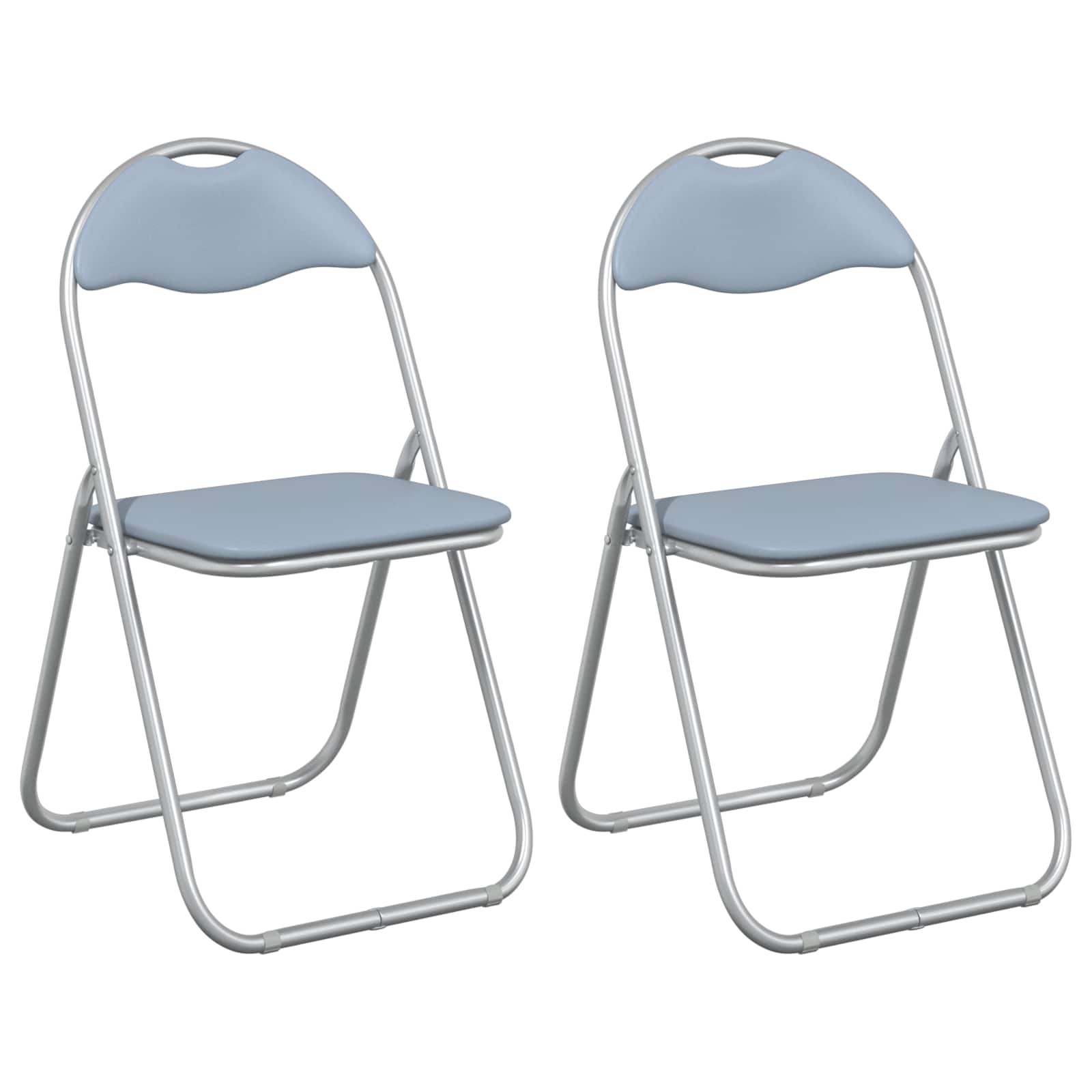 Klappstuhl 2 pcs Grau 48 x 43,5 x 81 cm Kunstleder