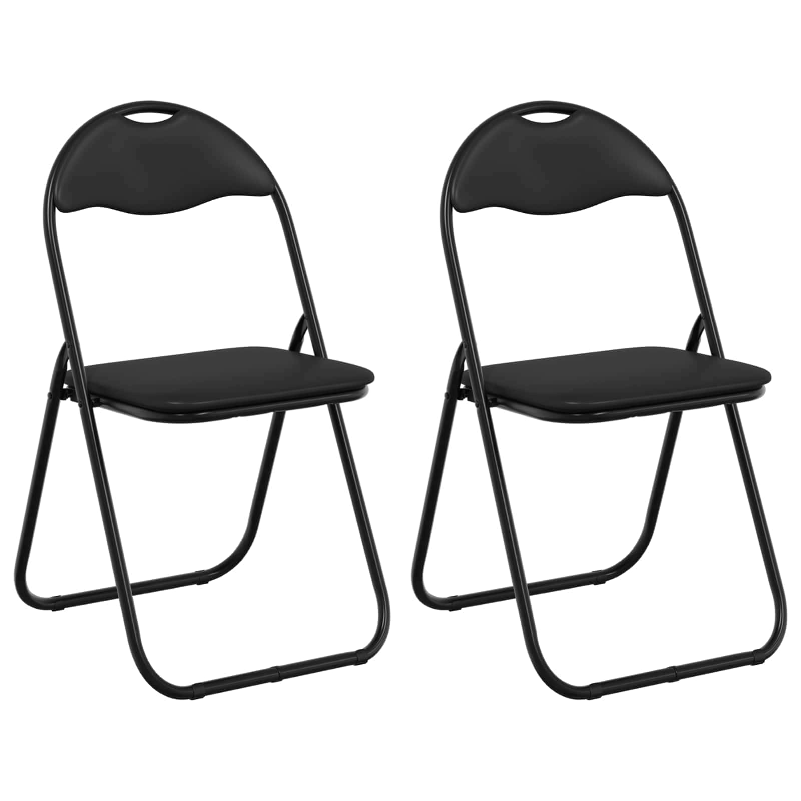 Klappstuhl 2 pcs Schwarz 48 x 43,5 x 81 cm Kunstleder