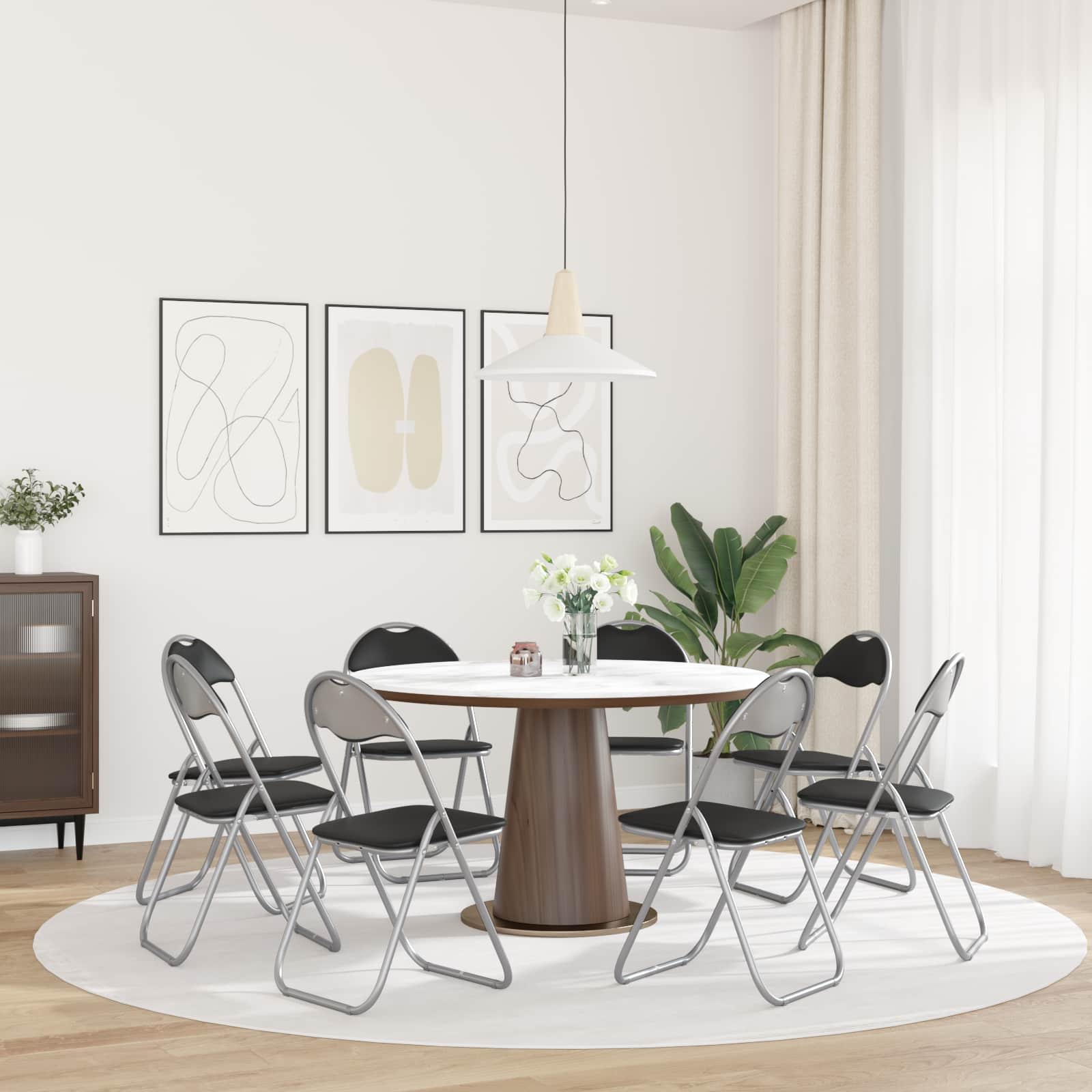 Klappstuhl 8 pcs Schwarz und Grau 48 x 43,5 x 81 cm Kunstleder