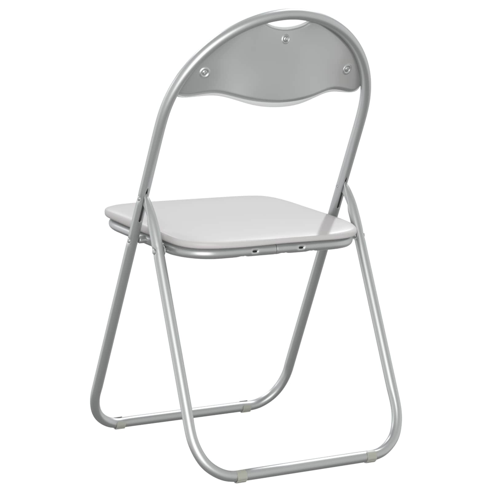 Klappstuhl 8 pcs Weiß und Grau 48 x 43,5 x 81 cm Kunstleder