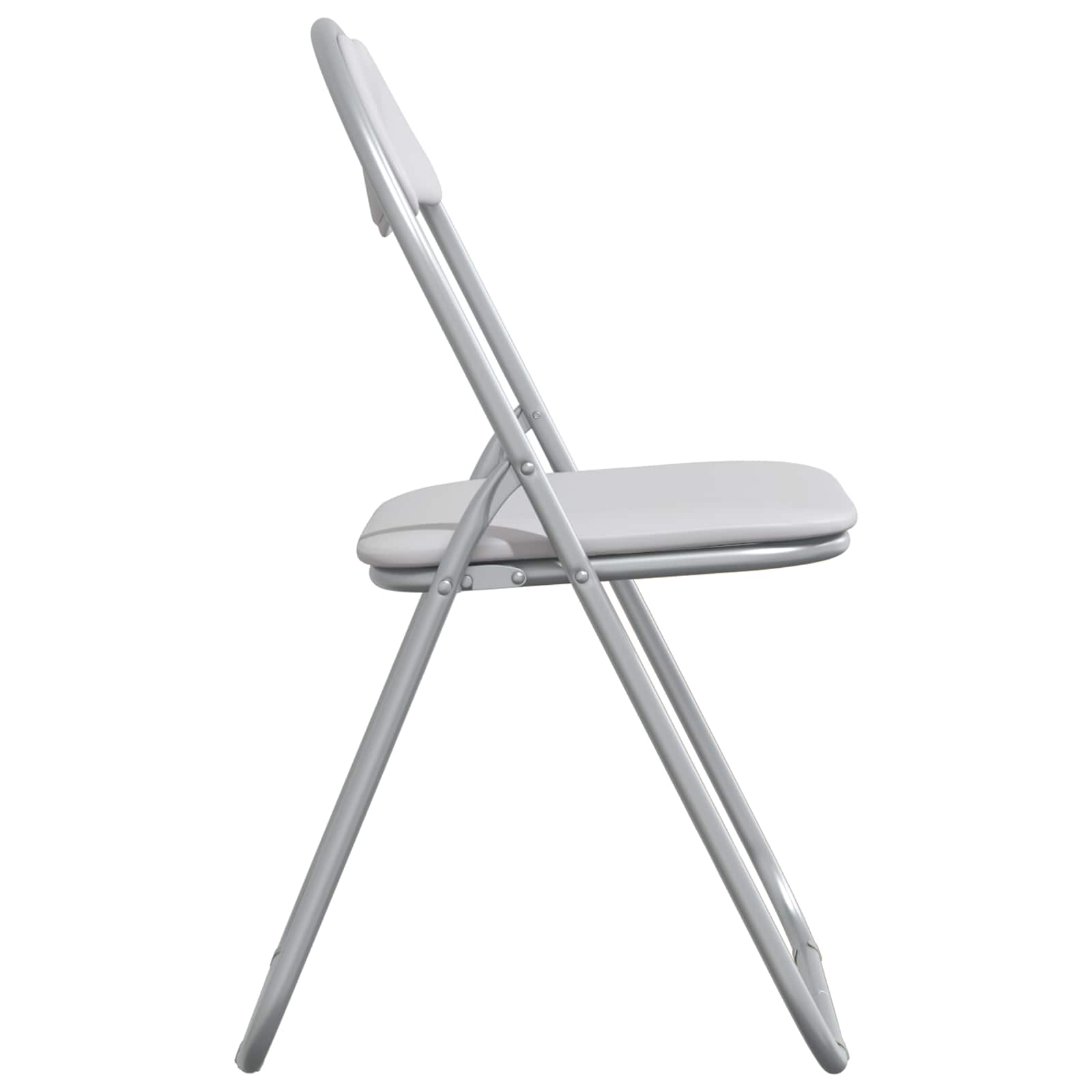 Klappstuhl 8 pcs Weiß und Grau 48 x 43,5 x 81 cm Kunstleder
