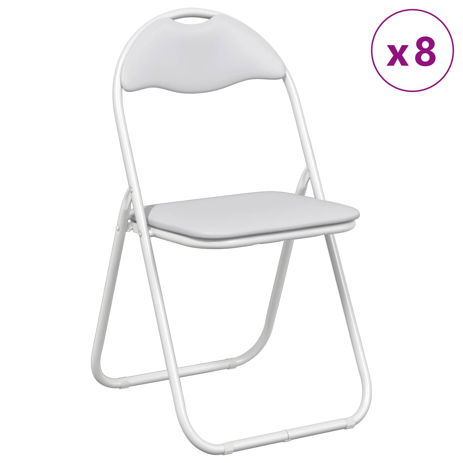 Klappstuhl 8 pcs Weiß 48 x 43,5 x 81 cm Kunstleder