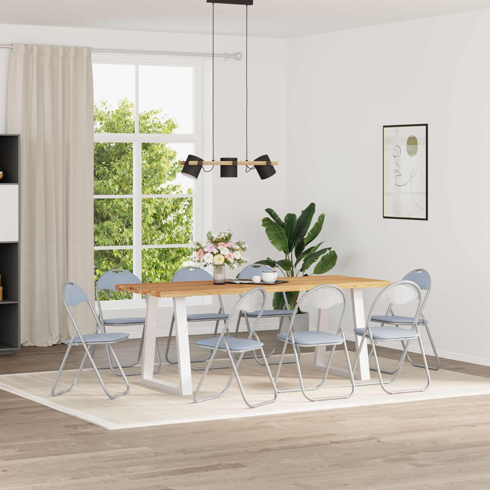 Klappstuhl 8 pcs Grau 48 x 43,5 x 81 cm Kunstleder