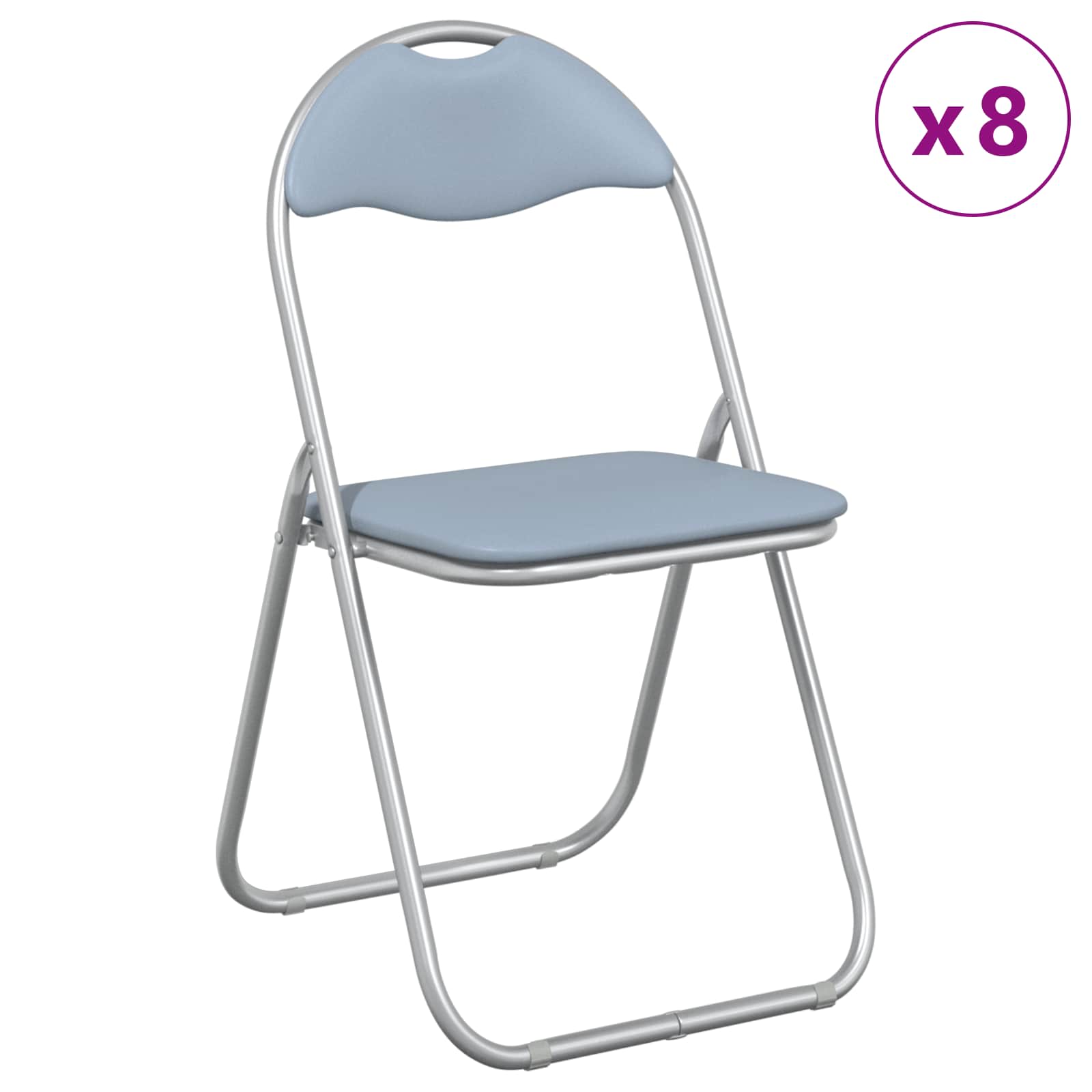 Klappstuhl 8 pcs Grau 48 x 43,5 x 81 cm Kunstleder
