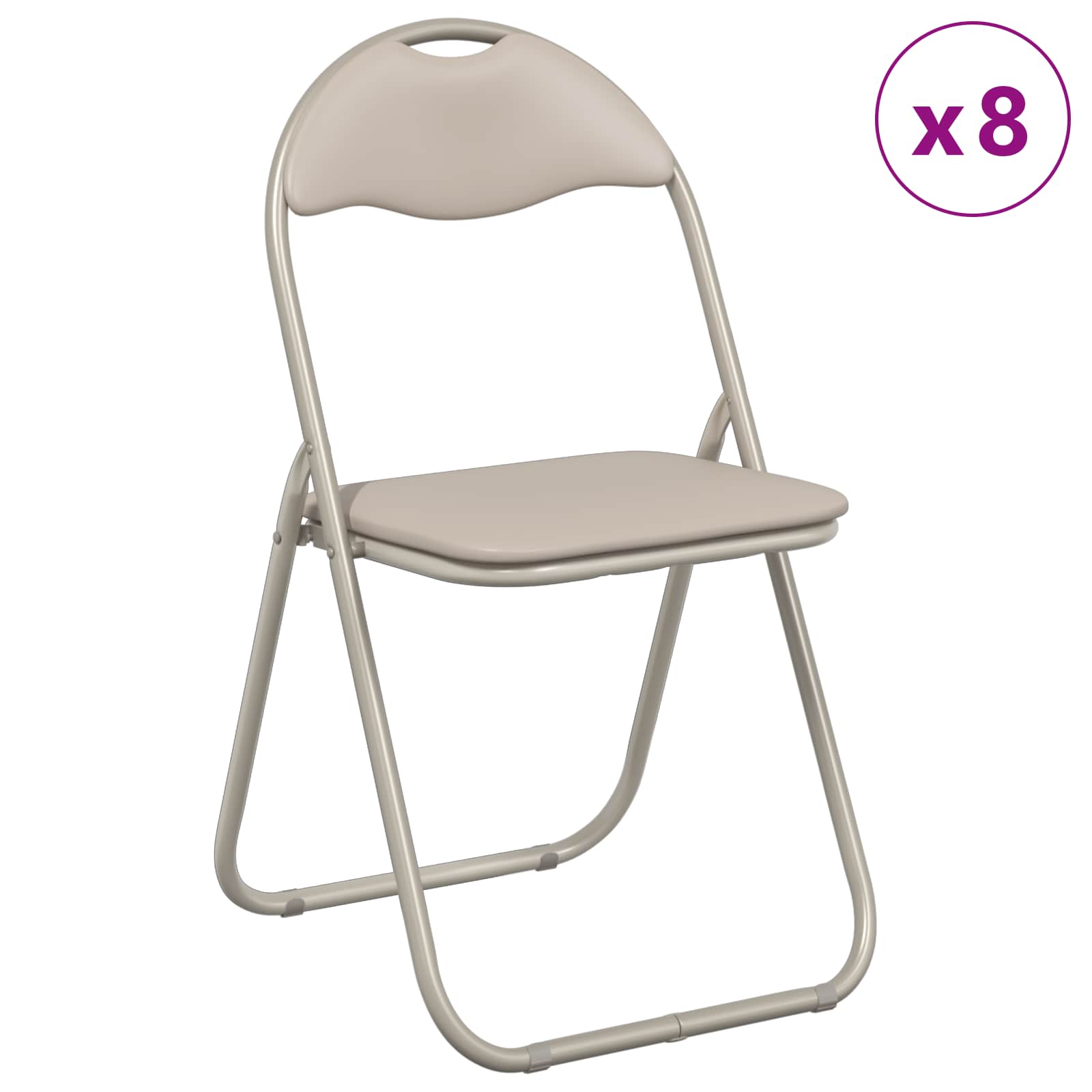 Klappstuhl 8 pcs Sand 48 x 43,5 x 81 cm Kunstleder