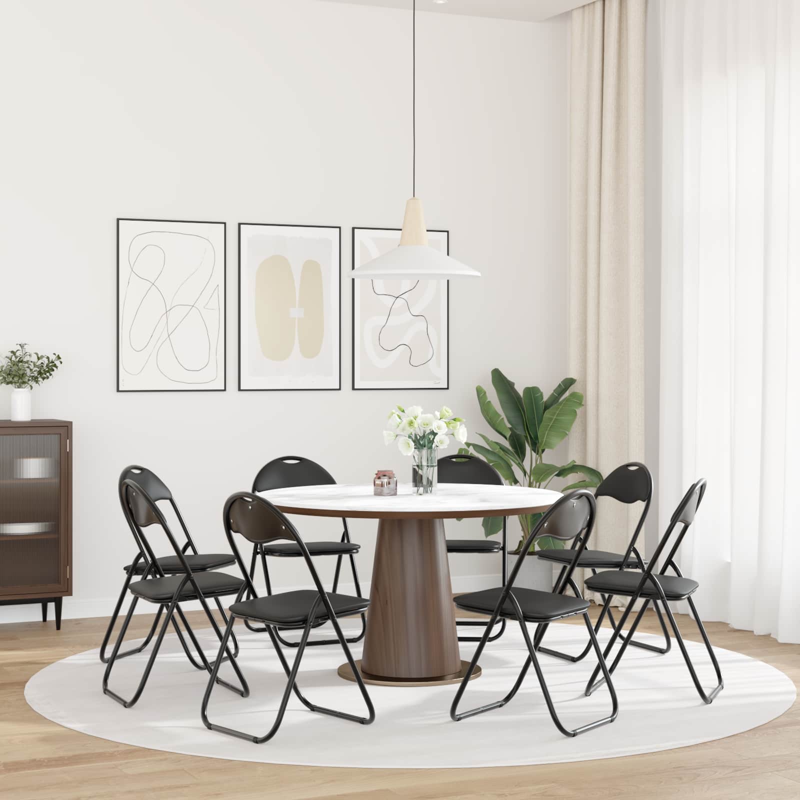 Klappstuhl 8 pcs Schwarz 48 x 43,5 x 81 cm Kunstleder