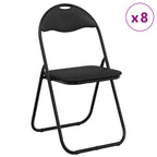 Klappstuhl 8 pcs Schwarz 48 x 43,5 x 81 cm Kunstleder