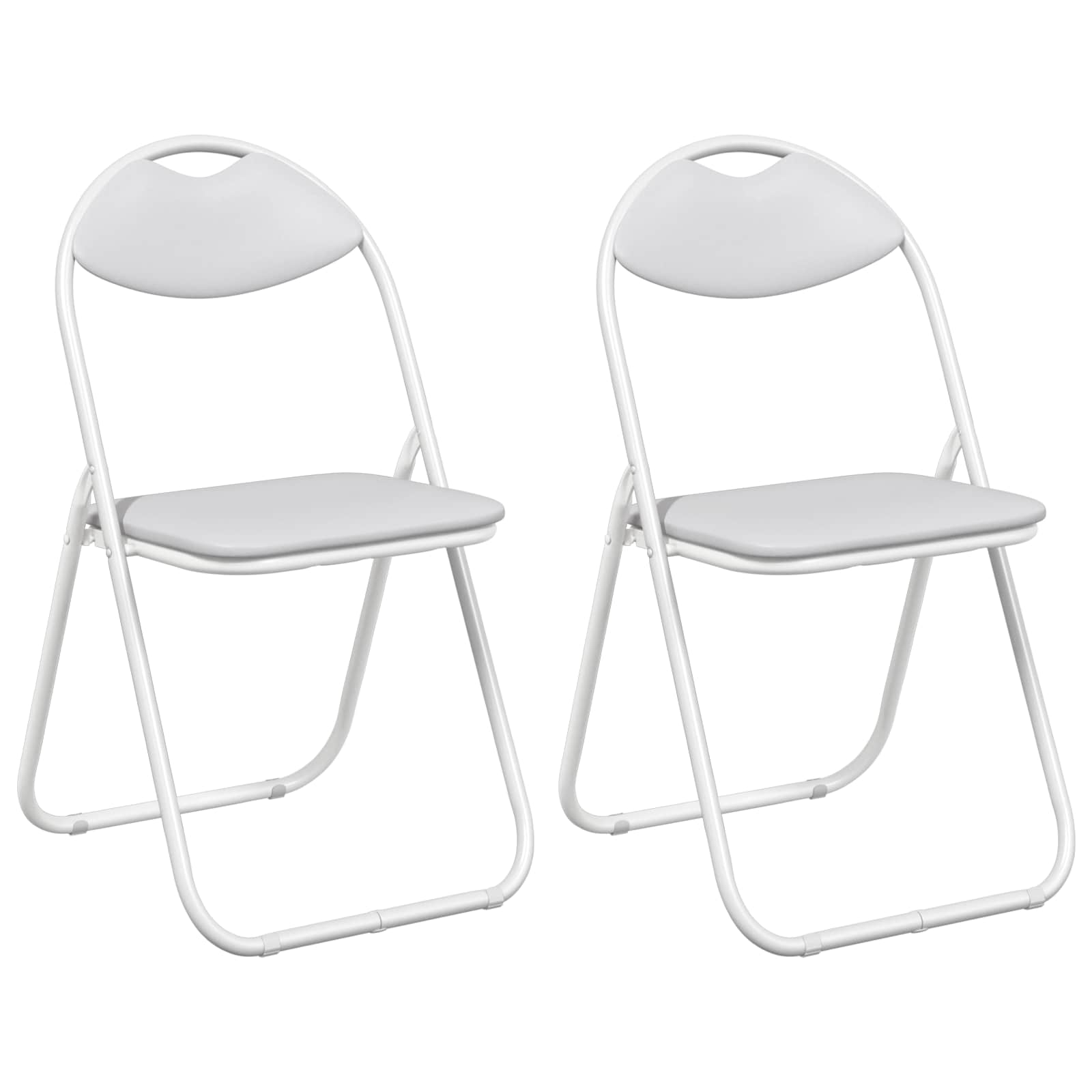 Klappstuhl 2 pcs Weiß 48 x 43,5 x 81 cm Kunstleder