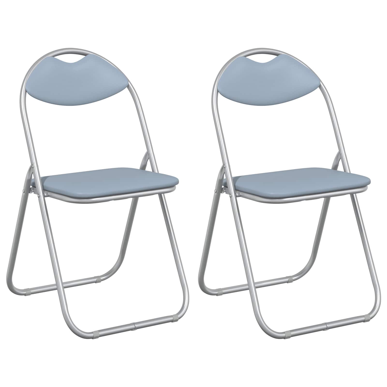 Klappstuhl 2 pcs Grau 48 x 43,5 x 81 cm Kunstleder