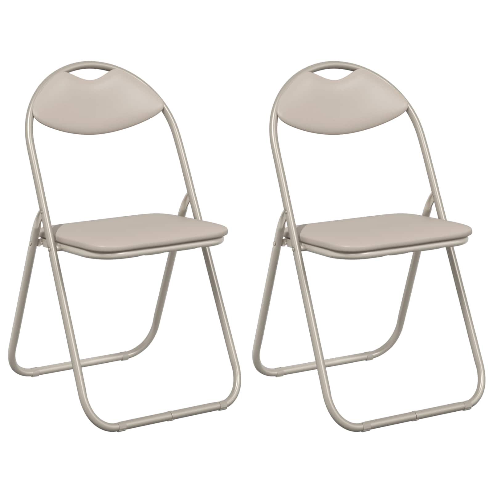 Klappstuhl 2 pcs Sand 48 x 43,5 x 81 cm Kunstleder