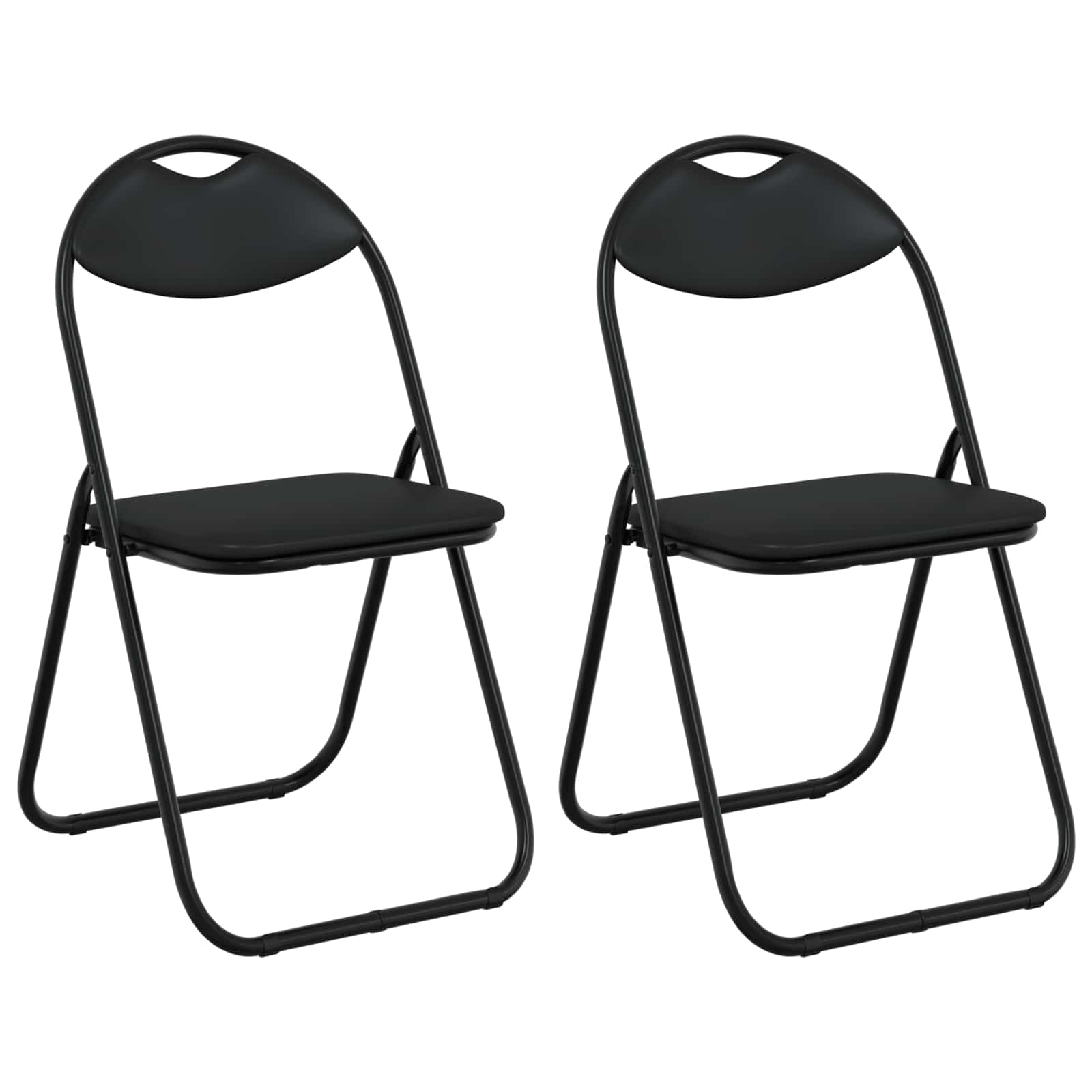Klappstuhl 2 pcs Schwarz 48 x 43,5 x 81 cm Kunstleder