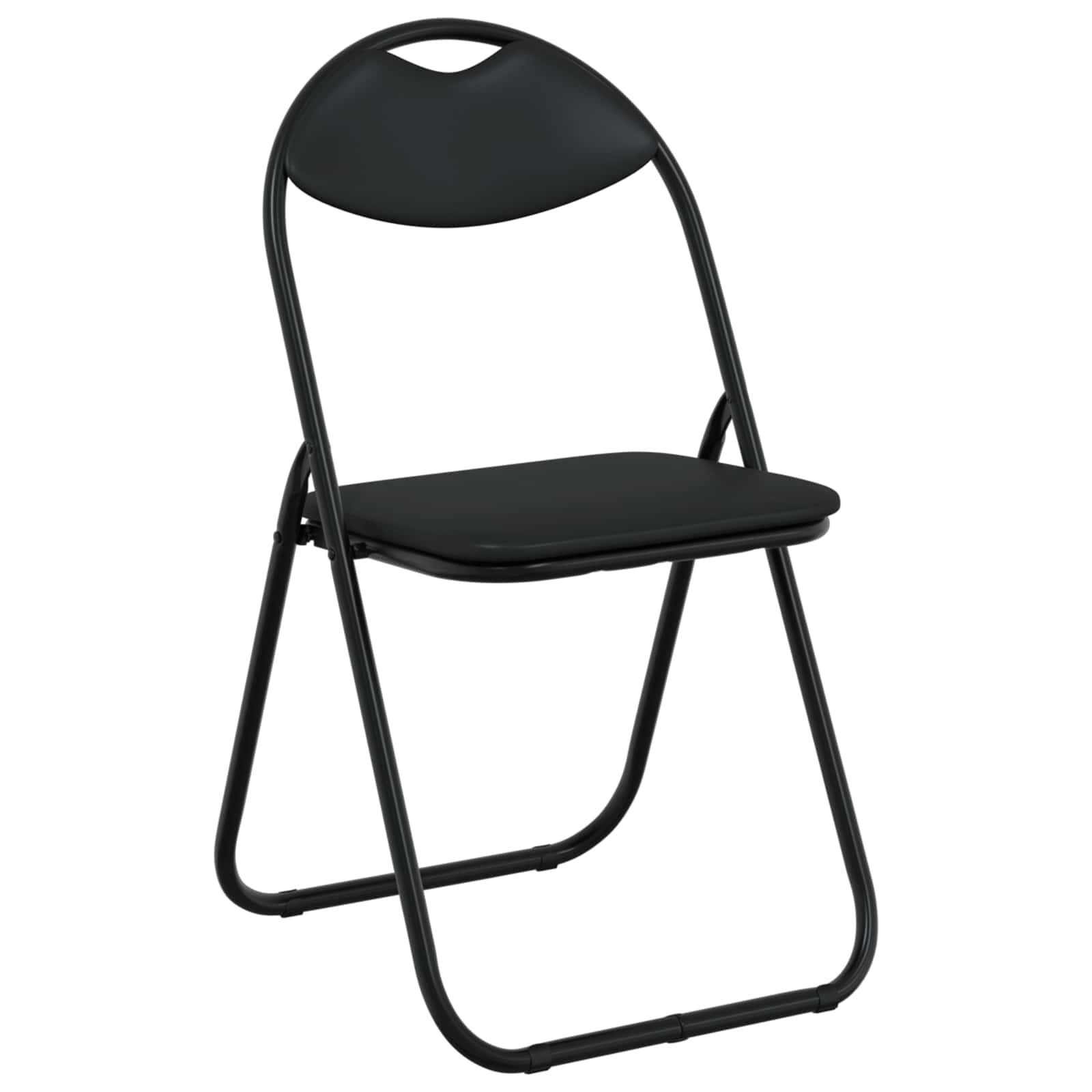 Klappstuhl 2 pcs Schwarz 48 x 43,5 x 81 cm Kunstleder