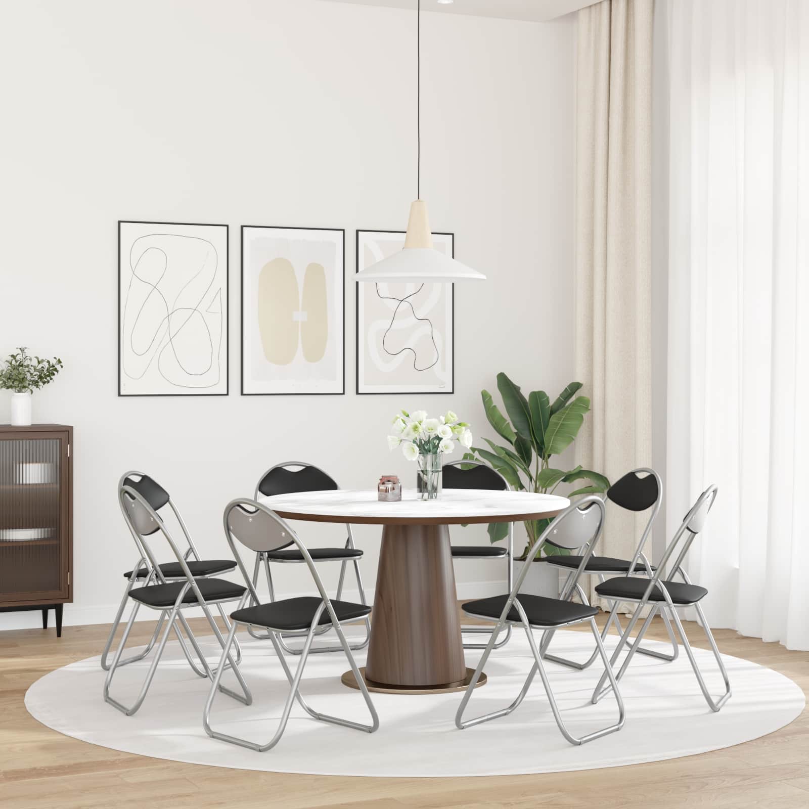 Klappstuhl 8 pcs Schwarz und Grau 48 x 43,5 x 81 cm Kunstleder
