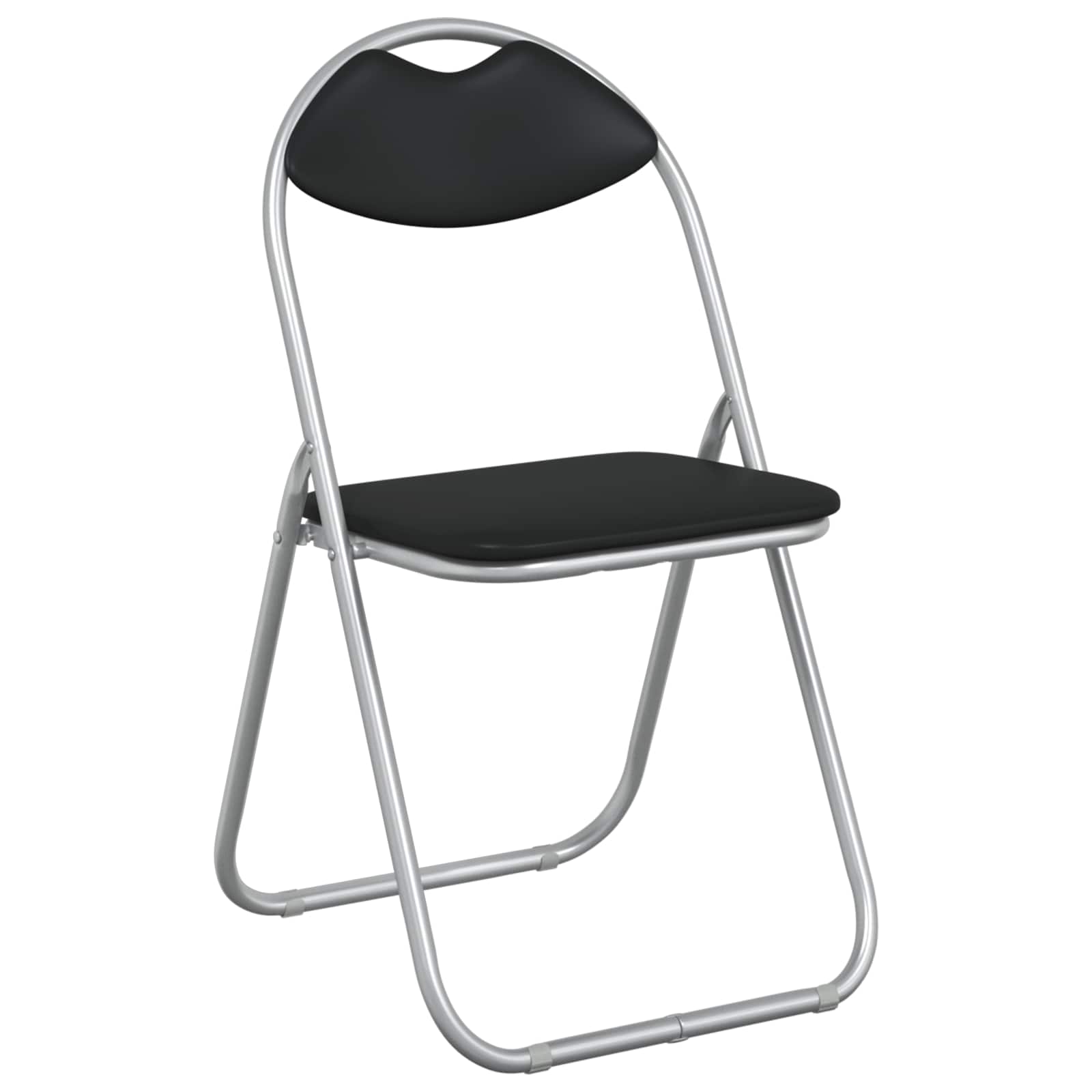Klappstuhl 8 pcs Schwarz und Grau 48 x 43,5 x 81 cm Kunstleder