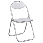 Klappstuhl 8 pcs Weiß und Grau 48 x 43,5 x 81 cm Kunstleder