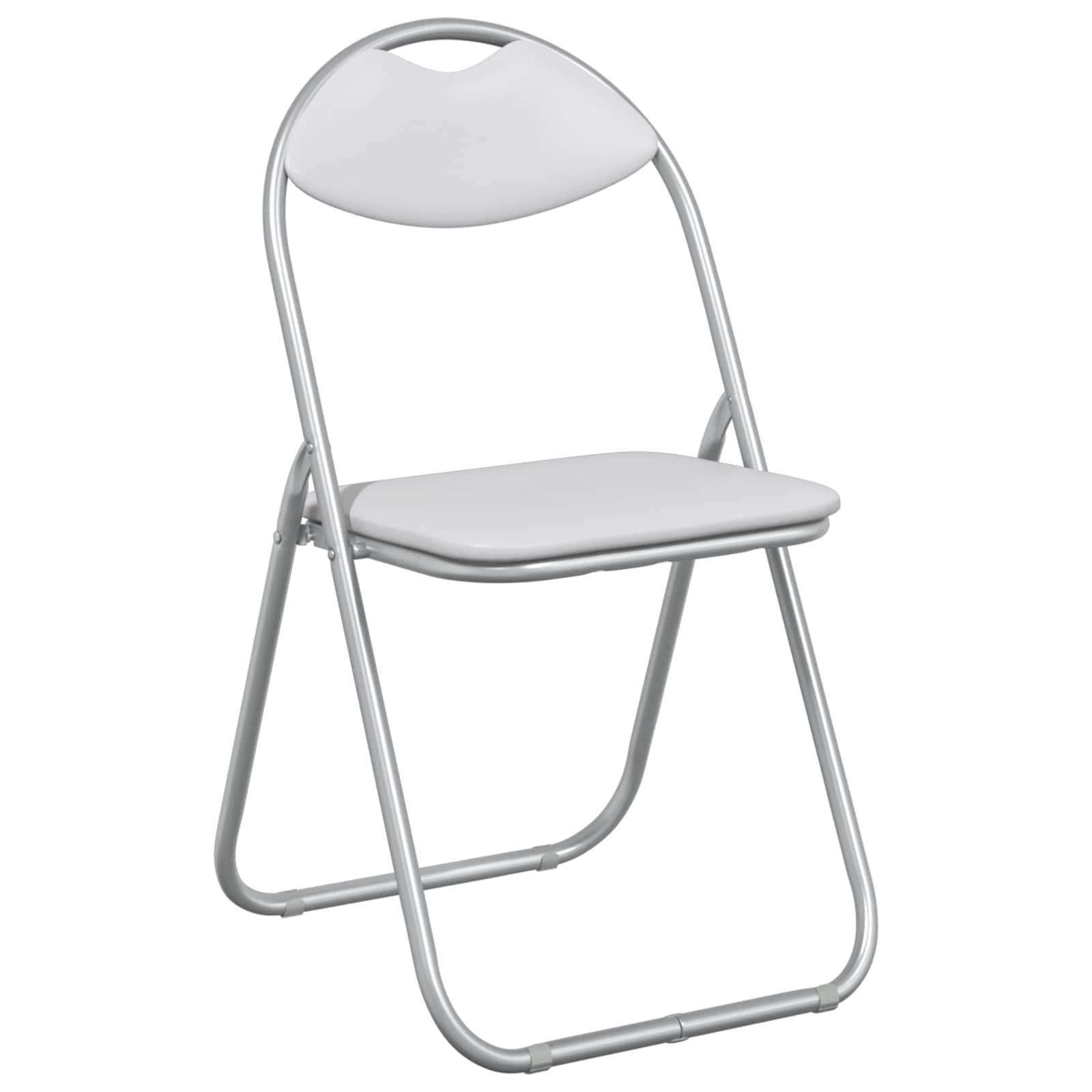 Klappstuhl 8 pcs Weiß und Grau 48 x 43,5 x 81 cm Kunstleder