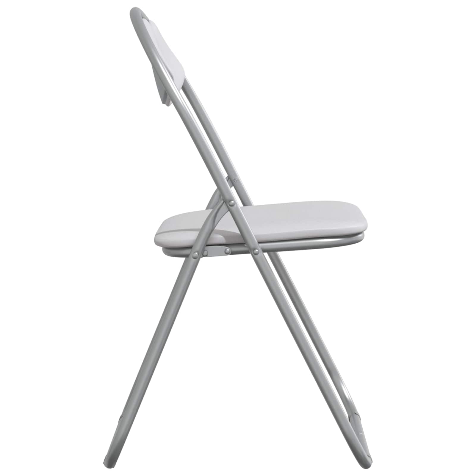 Klappstuhl 8 pcs Weiß und Grau 48 x 43,5 x 81 cm Kunstleder