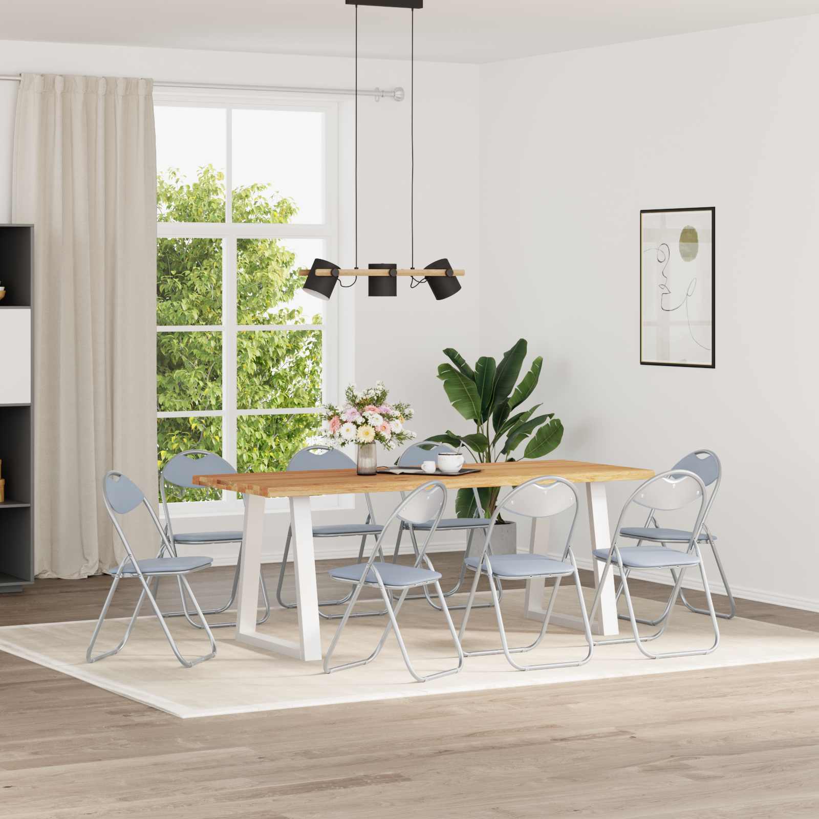 Klappstuhl 8 pcs Grau 48 x 43,5 x 81 cm Kunstleder
