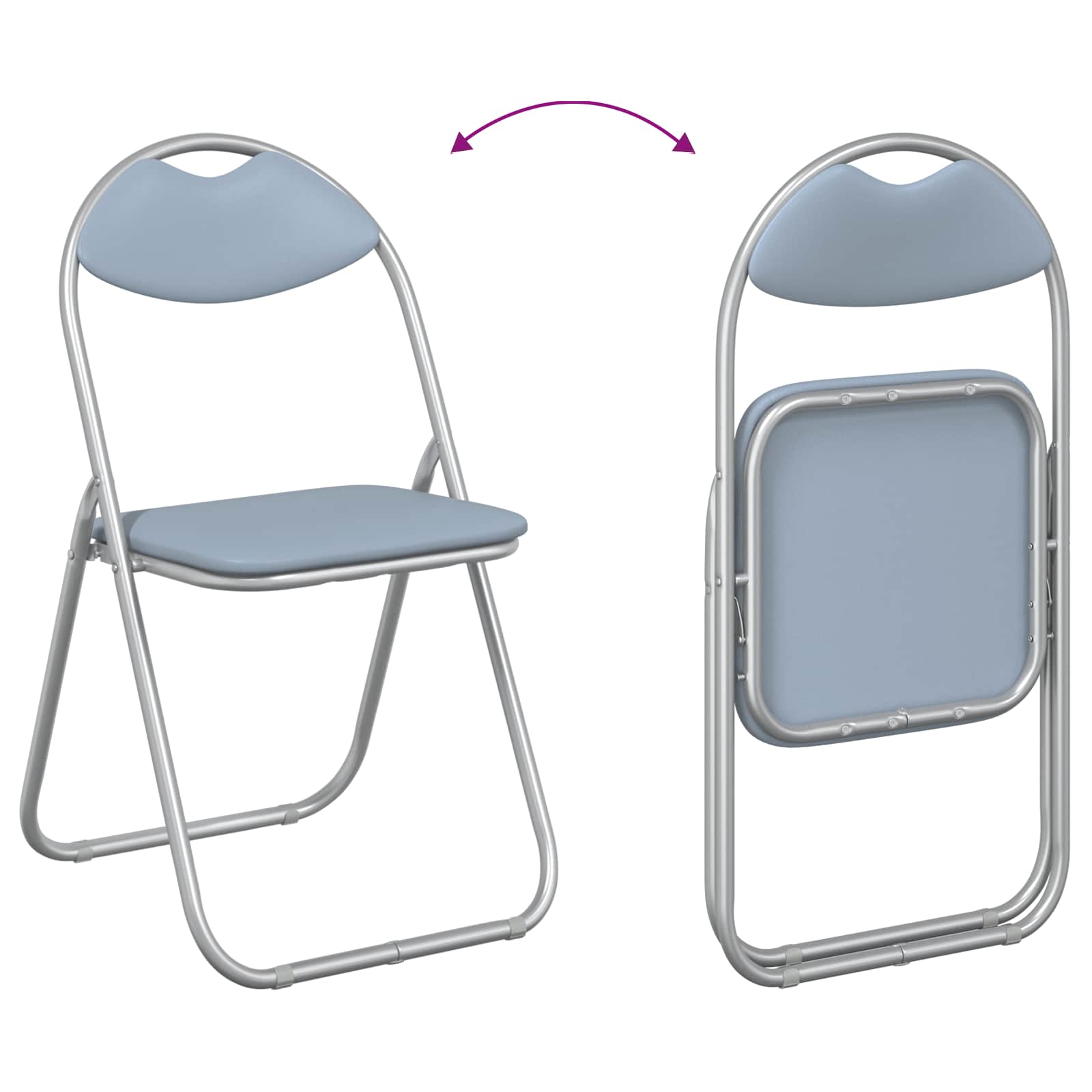 Klappstuhl 8 pcs Grau 48 x 43,5 x 81 cm Kunstleder
