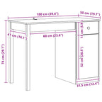 Schreibtisch Wachsbraun 100 x 50 x 74 cm Massives Kiefernholz