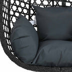 Hängesessel ohne Gestell Anthrazit und Schwarz Poly-Rattan