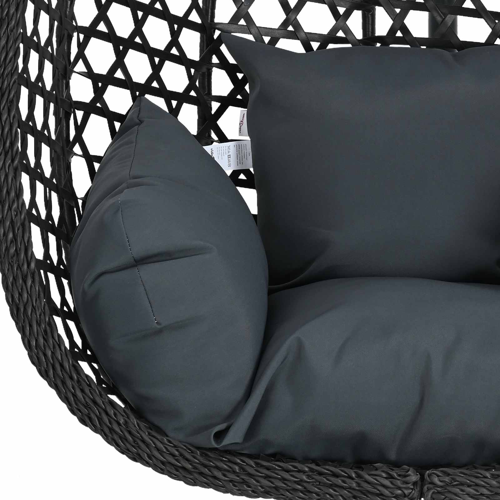 Hängesessel ohne Gestell Anthrazit und Schwarz Poly-Rattan