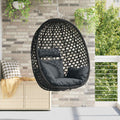 Hängesessel ohne Gestell Anthrazit und Schwarz Poly-Rattan