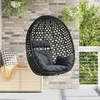 Hängesessel ohne Gestell Anthrazit und Schwarz Poly-Rattan