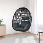 Hängesessel ohne Gestell Anthrazit und Schwarz Poly-Rattan