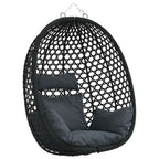 Hängesessel ohne Gestell Anthrazit und Schwarz Poly-Rattan