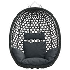 Hängesessel ohne Gestell Anthrazit und Schwarz Poly-Rattan