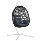 Hängesessel ohne Gestell Anthrazit und Schwarz Poly-Rattan