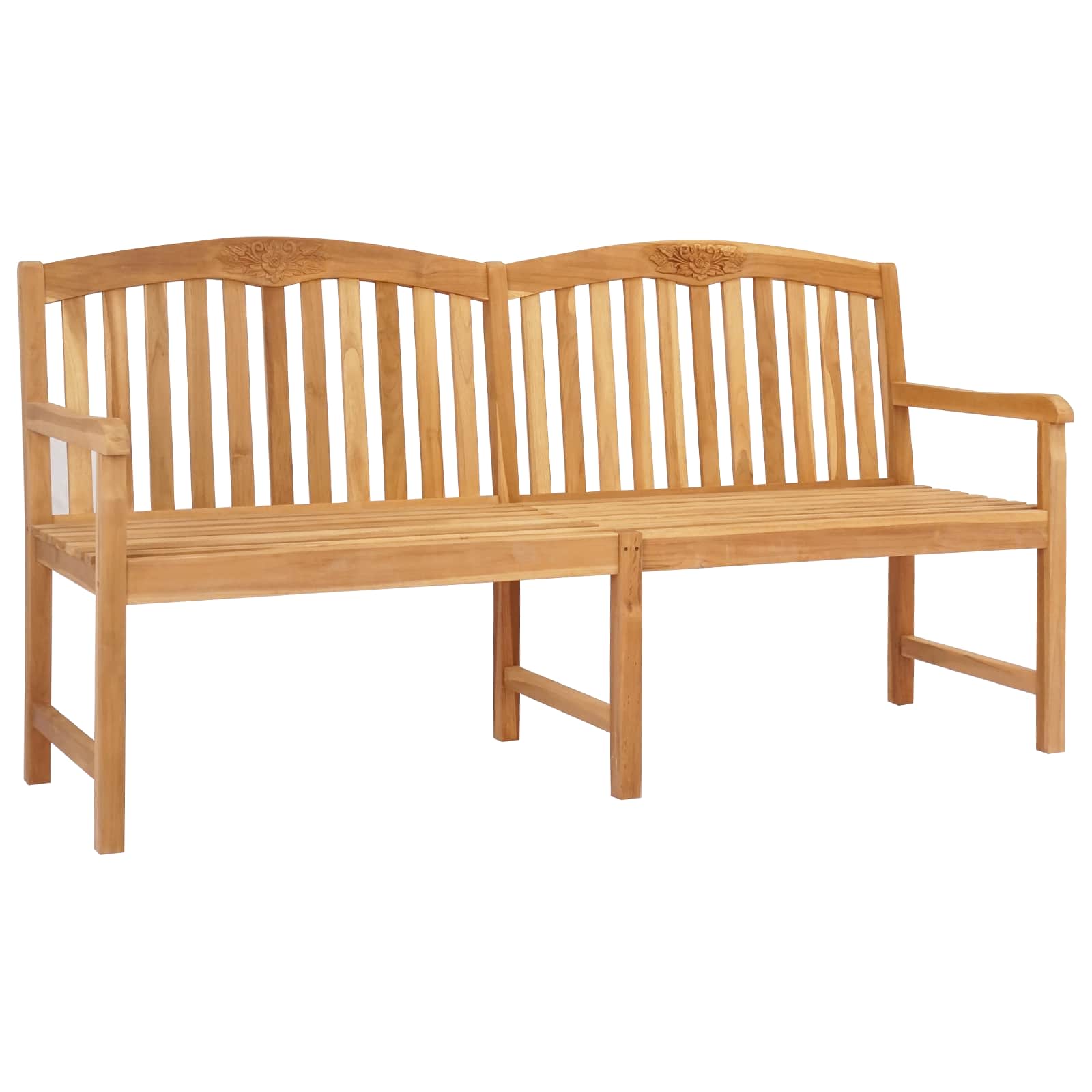 Handgefertigte Rosenbank Natur 150 x 60 x 90 cm Massivholz Teak