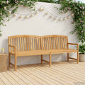 Handgefertigte Rosenbank Natur 228 x 60 x 90 cm Massivholz Teak