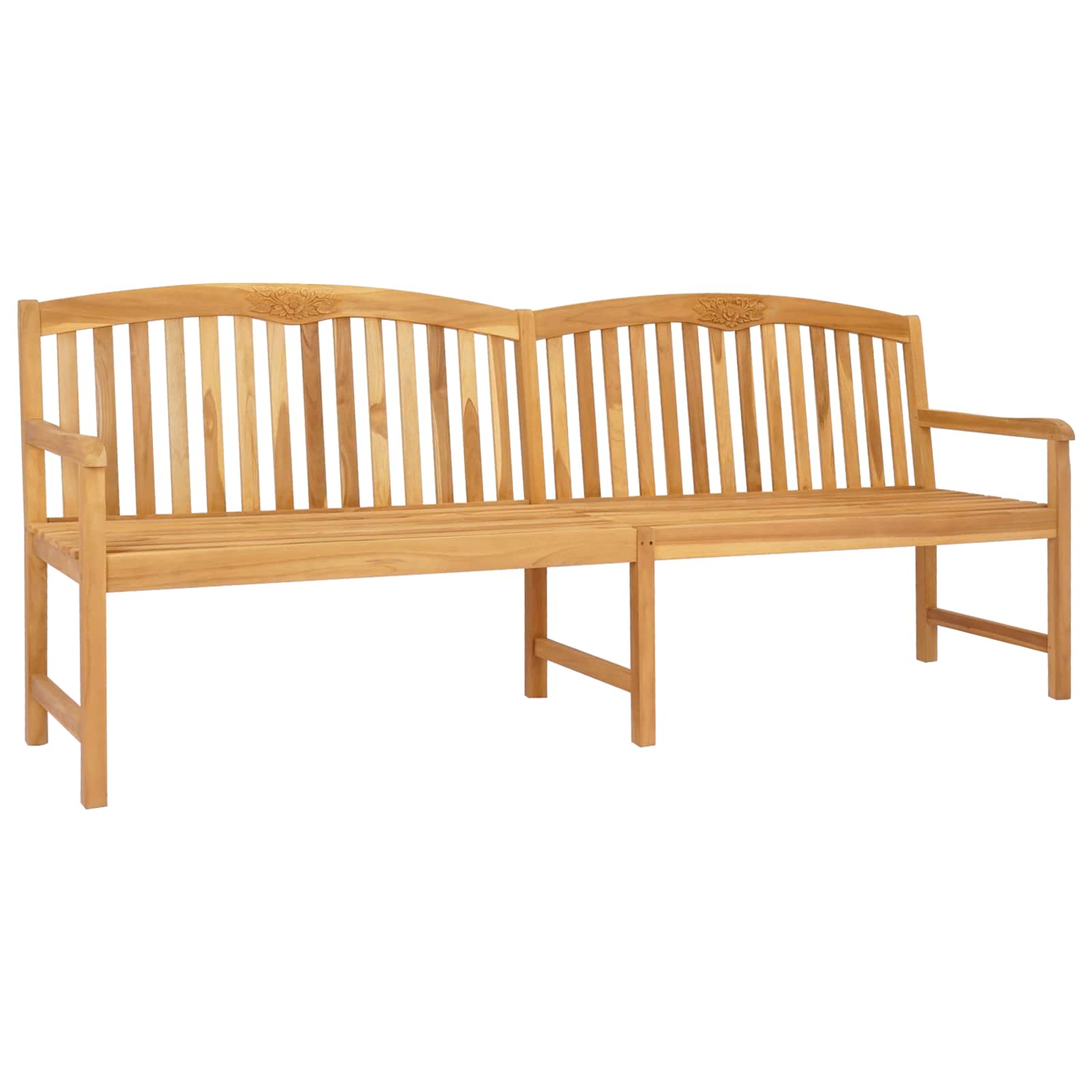 Handgefertigte Rosenbank Natur 228 x 60 x 90 cm Massivholz Teak