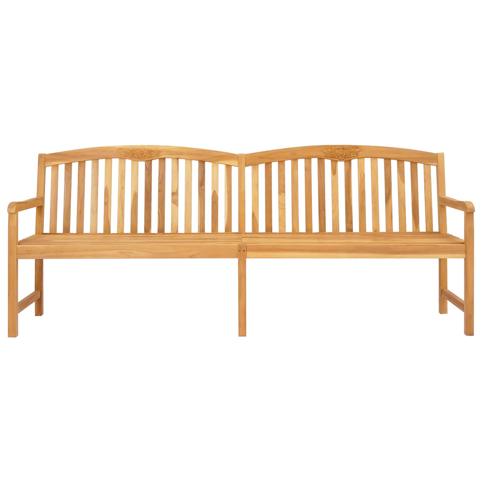 Handgefertigte Rosenbank Natur 228 x 60 x 90 cm Massivholz Teak