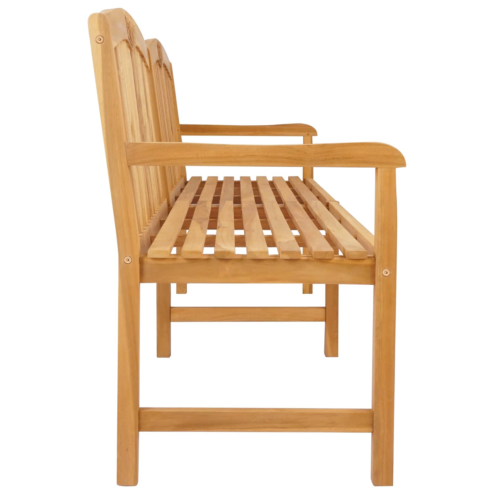 Handgefertigte Rosenbank Natur 228 x 60 x 90 cm Massivholz Teak