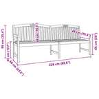 Handgefertigte Rosenbank Natur 228 x 60 x 90 cm Massivholz Teak