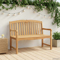 Handgefertigte Rosenbank Natur 114 x 60 x 95 cm Massivholz Teak