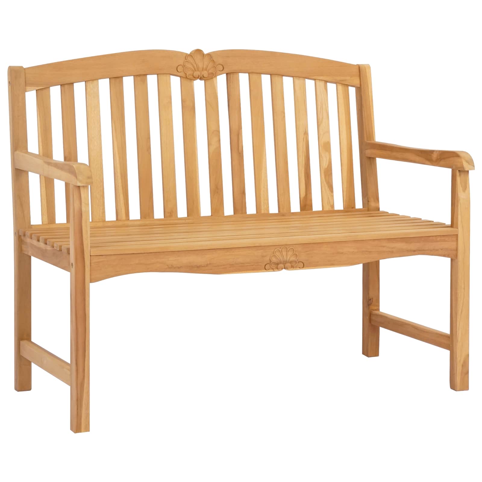 Handgefertigte Rosenbank Natur 114 x 60 x 95 cm Massivholz Teak