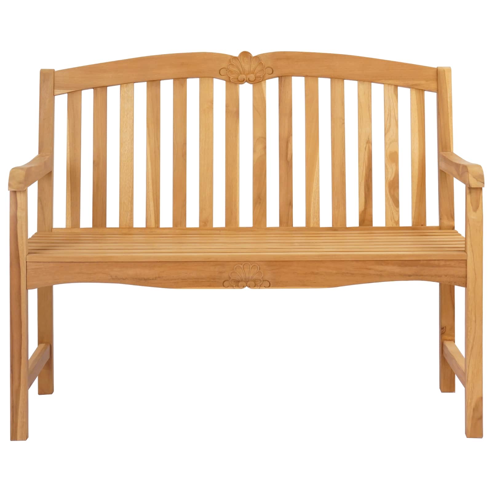 Handgefertigte Rosenbank Natur 114 x 60 x 95 cm Massivholz Teak