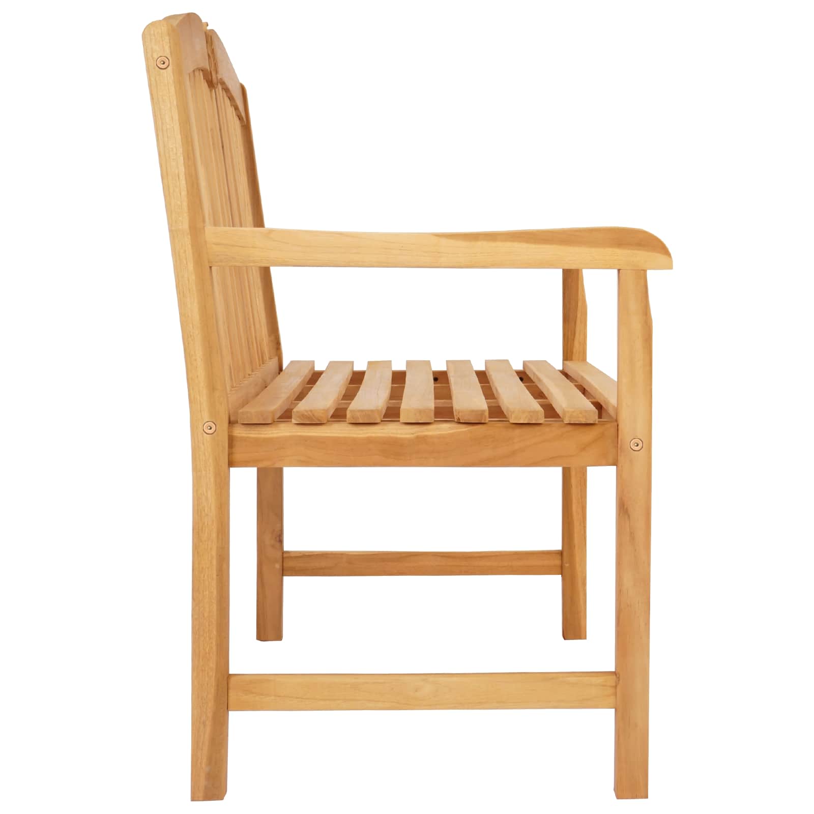 Handgefertigte Rosenbank Natur 114 x 60 x 95 cm Massivholz Teak