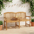 Handgefertigte Rosenbank Natur 155 x 60 x 94 cm Massivholz Teak