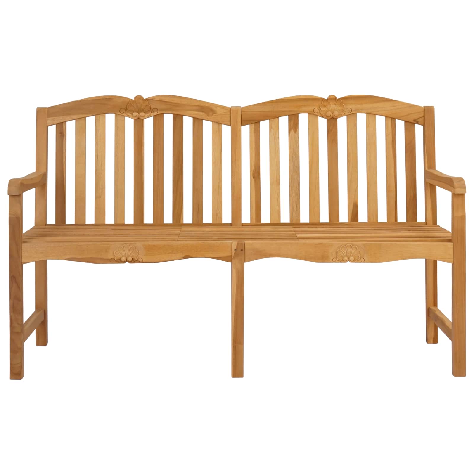 Handgefertigte Rosenbank Natur 155 x 60 x 94 cm Massivholz Teak