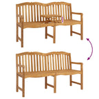 Handgefertigte Rosenbank Natur 155 x 60 x 94 cm Massivholz Teak