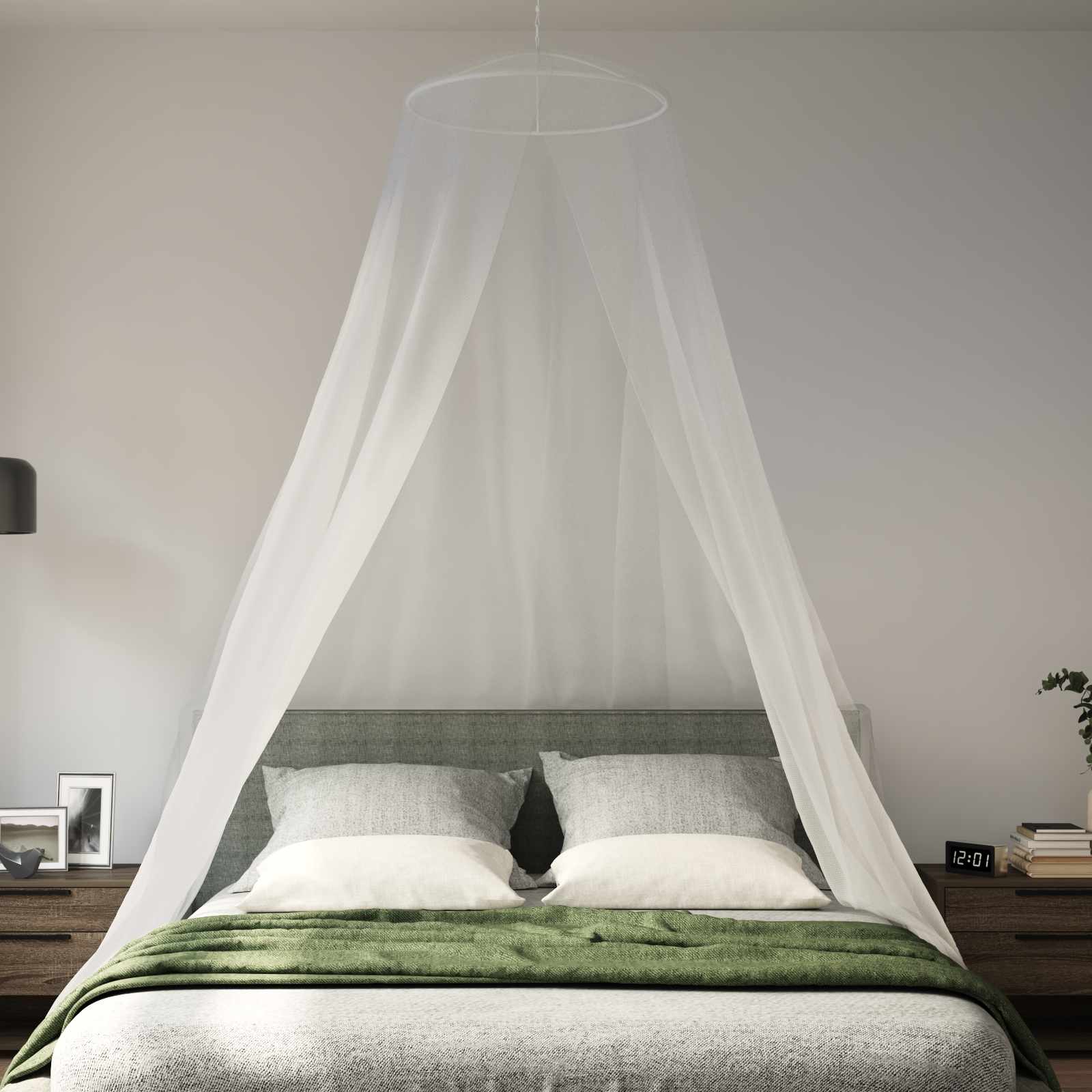 Moskito-Netz für Bett 156 Maschen 3 pcs Weiß Polyester