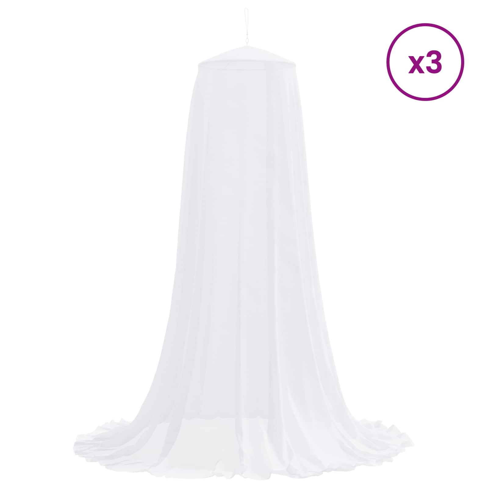 Moskito-Netz für Bett 156 Maschen 3 pcs Weiß Polyester
