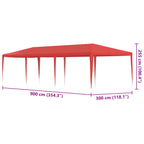 Partyzelt Rot 900 x 300 x 255 cm PE und Stahl
